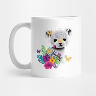 Floral, Puppy and Fluttering Wings Mug